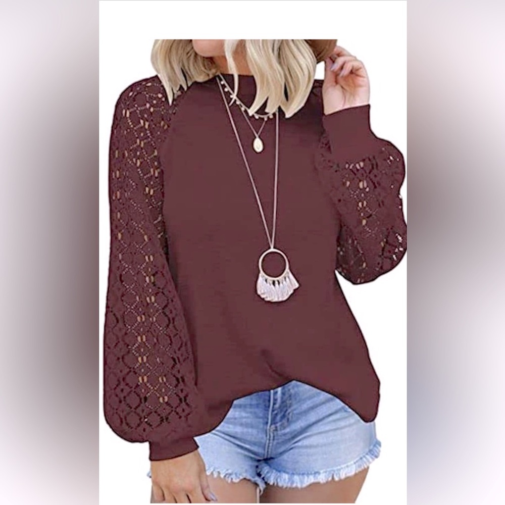 apt9 long sleeve dress blouse for women size m Like new color Wine